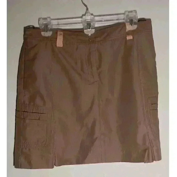 Izod PerformX Taupe‎ Brown Ribbon Belt Loop Skort Skirt Size 8 - Picture 1 of 8